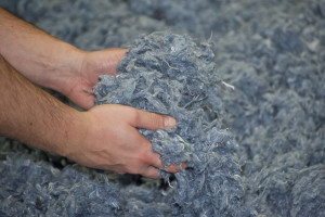 Recycled Denim is shredded and repurposed